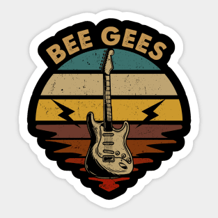 Vintage Guitar Proud To Be Bee Name Retro Sticker